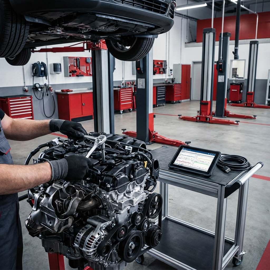 Mecânico trabalhando em carro